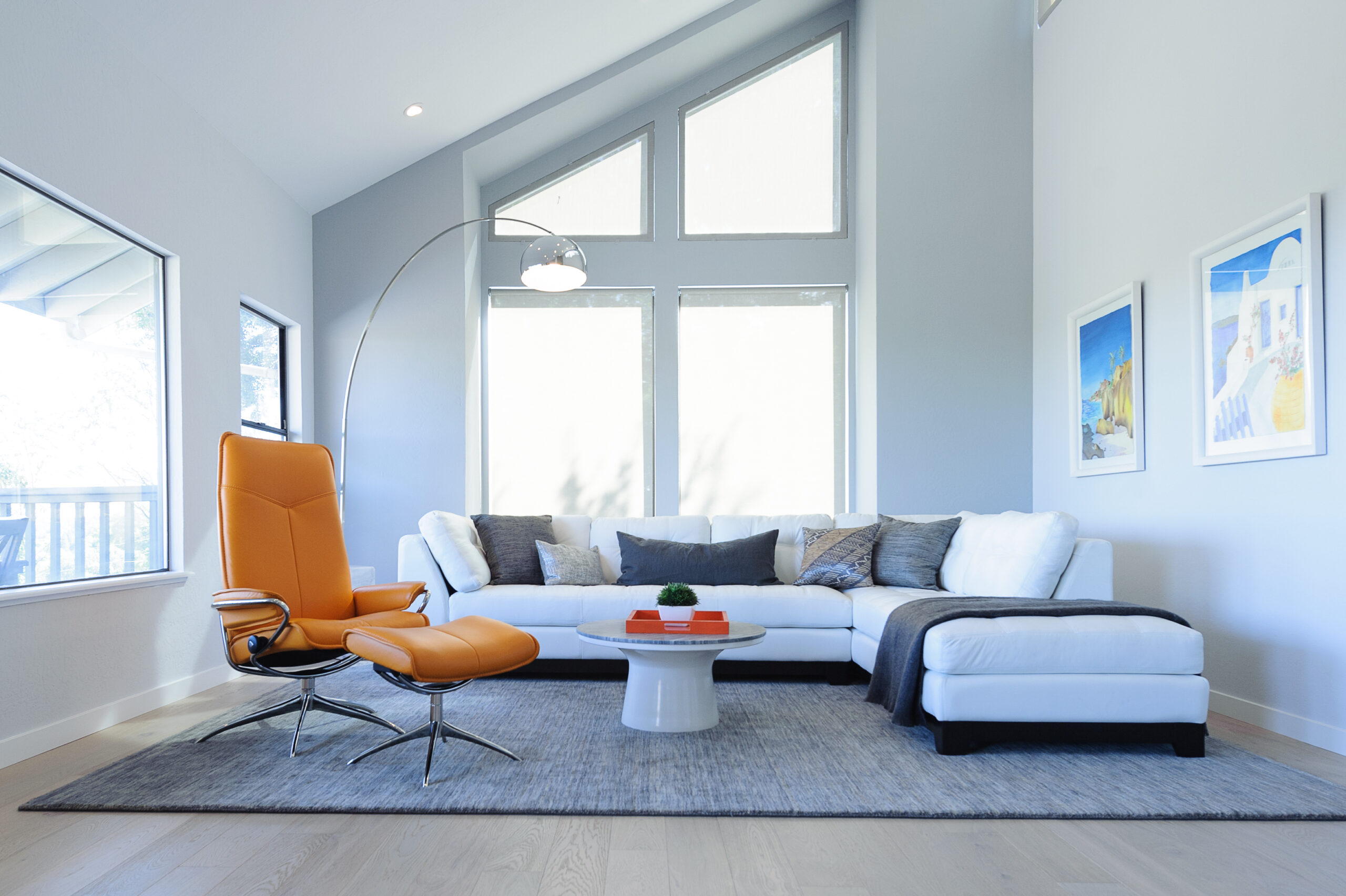 Light oak hardwood flooring in a contemporary kitchen and living space